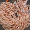 Natural stone Peach Aventurine beads with a frosted matte finish.