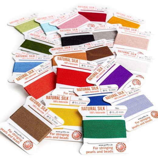 Griffin 100% Natural Silk Cord w/ Needle · Size 12 · Meters