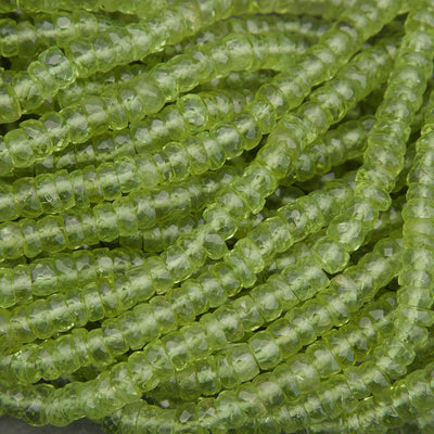 Peridot A+ · Microfaceted · Rondelle · 4.5mm