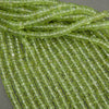 Natural peridot beads strand with crisp translucency and light reflection