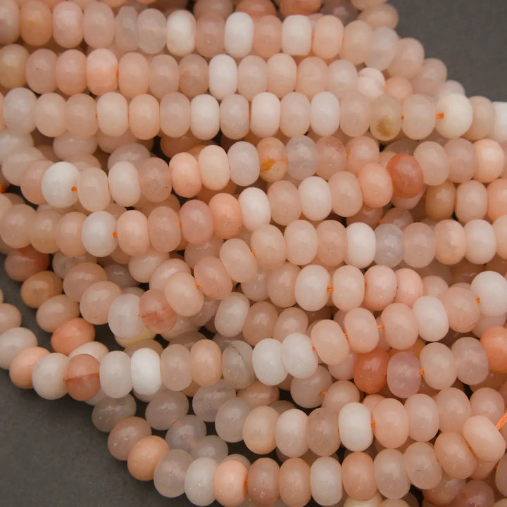 Smooth polished Peach Aventurine gemstone beads for jewelry making.