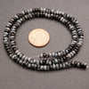 Black and grey snowflake obsidian beads.