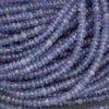 Faceted tanzanite rondelle beads in soft lavender blue tones, natural gemstone strand
