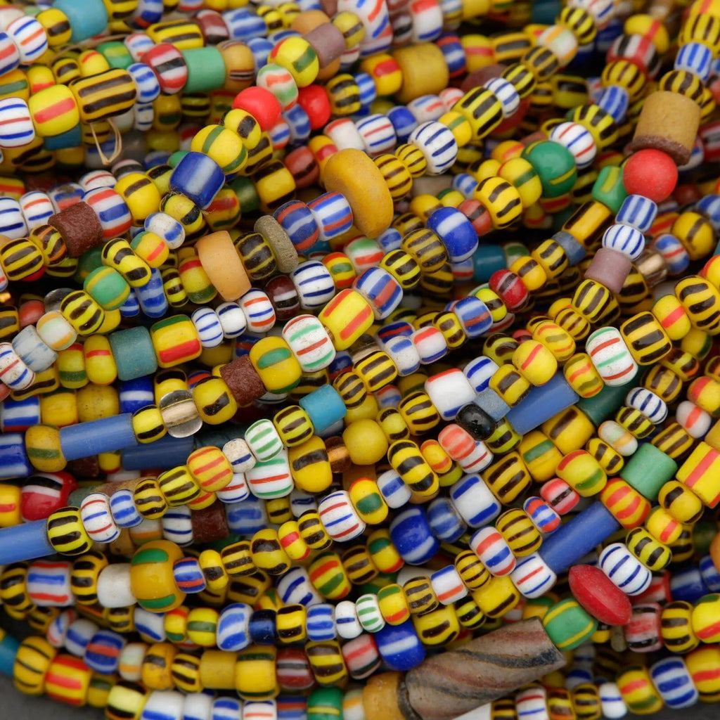 Colorful assortment of beads in various shapes and sizes.
