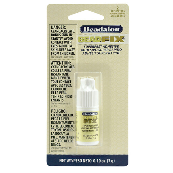 Beadfix Adhesive, 3 g (.11 oz), with 2 precision tips [NO CANADA ORDERS/NO AIR SHIPPING], Supply, Tejas Beads