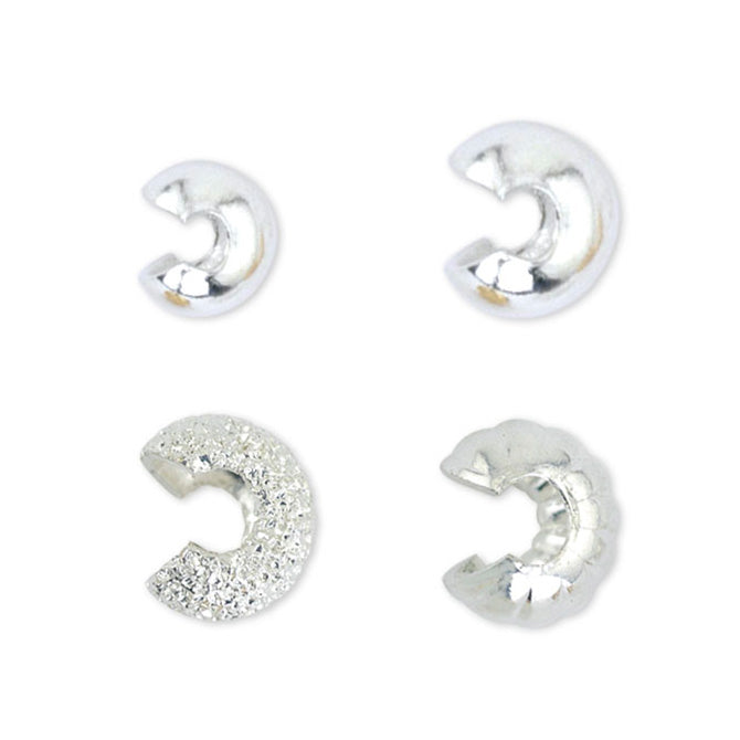 Crimp Covers · Assorted · Silver Plated · 80 pc, Finding, Tejas Beads