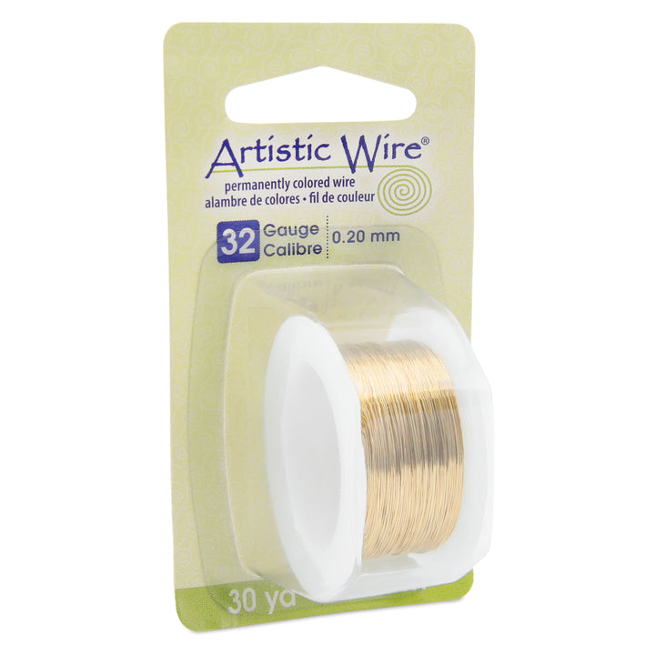 Artistic Wire, 32 Gauge (.20 mm), Tarnish Resistant Brass, 30 yd (27.4 m), Supply, Tejas Beads