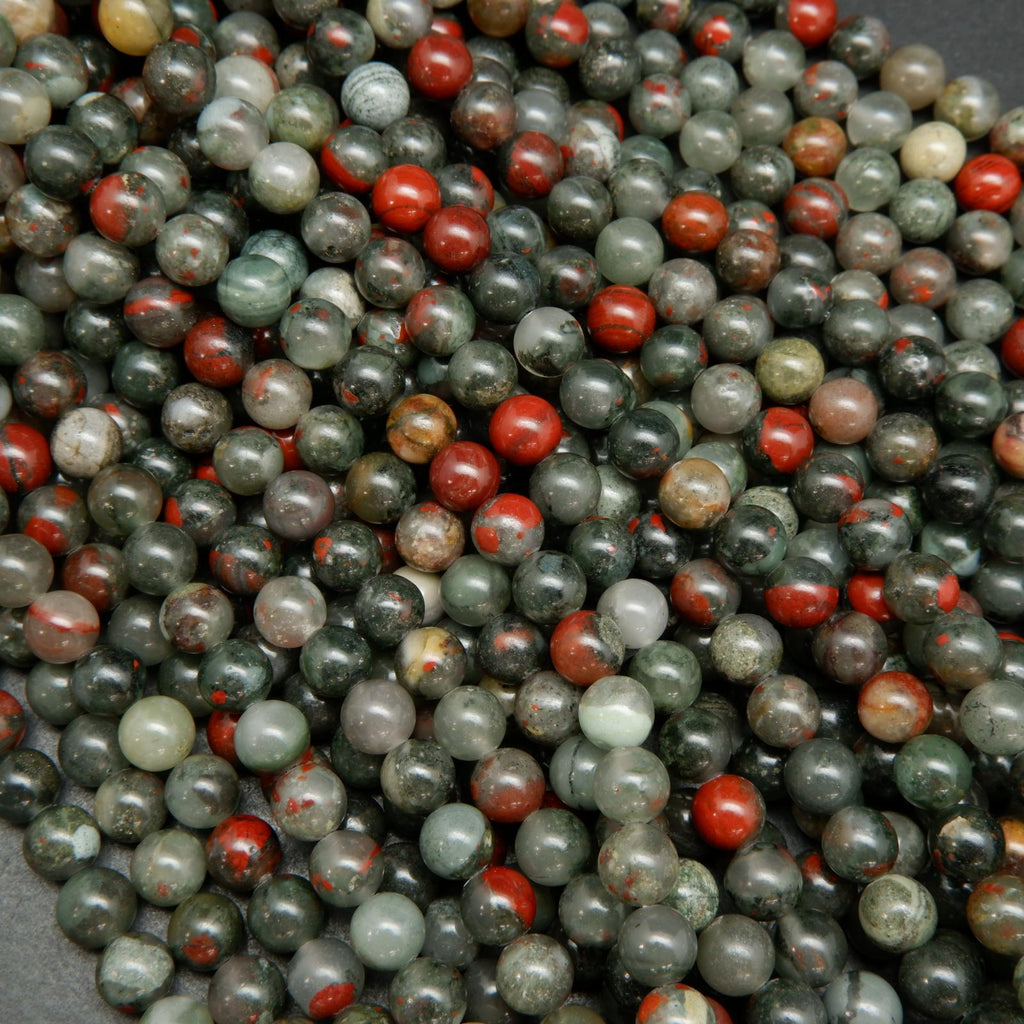 African Bloodstone Round Beads.