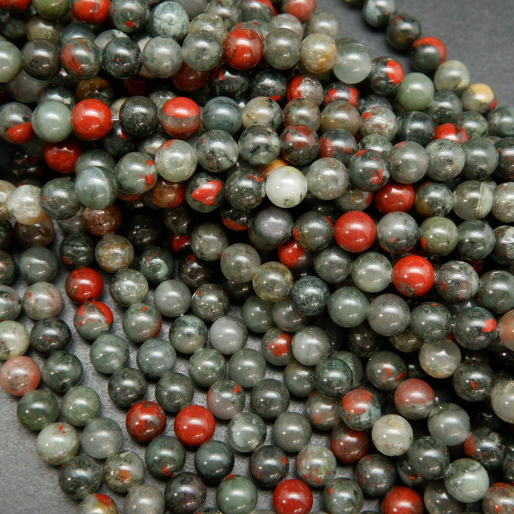 African Bloodstone Round Beads.