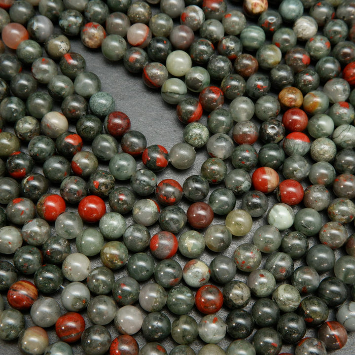 African Bloodstone Round Beads.