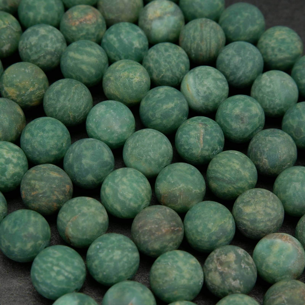 African Green Jade beads in matte finish.