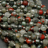 African Bloodstone prism beads.