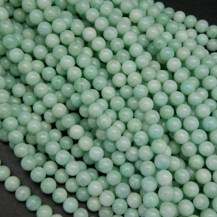 Blue green amazonite beads.