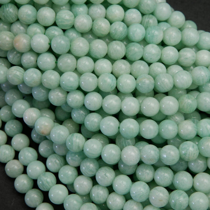 Blue green amazonite beads.