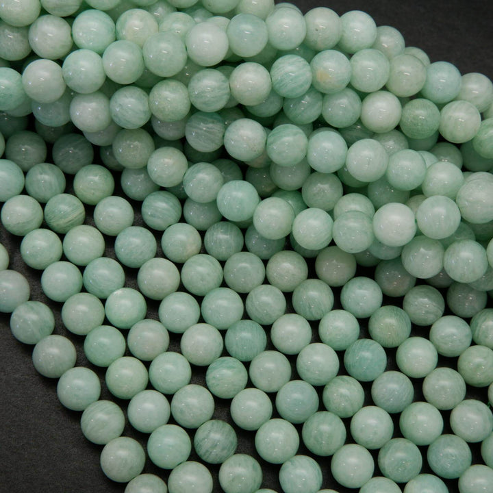 Blue green amazonite beads.