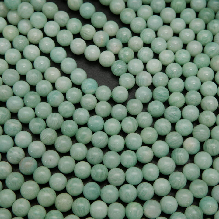Blue green amazonite beads.