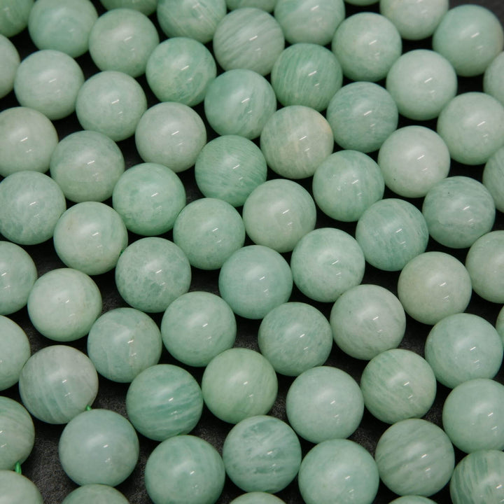 Blue green amazonite beads.