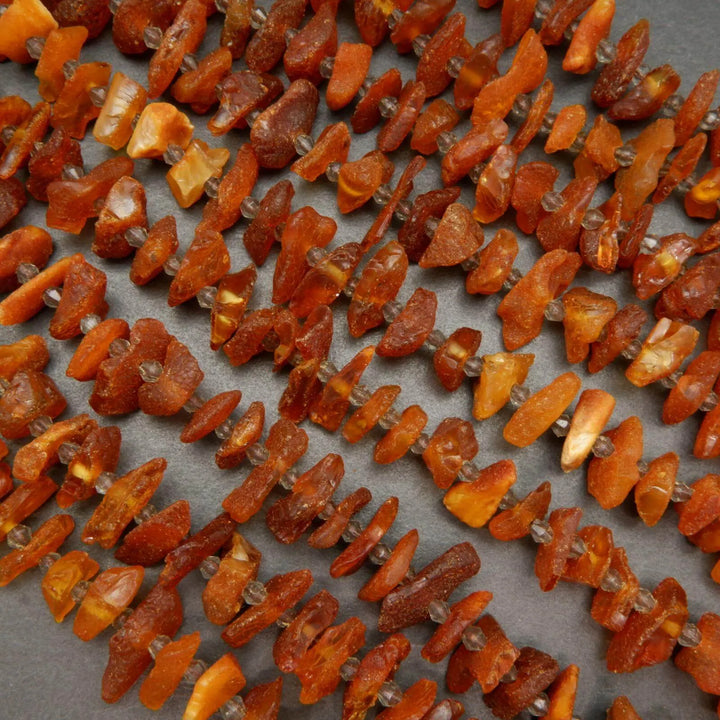 Brown amber beads.