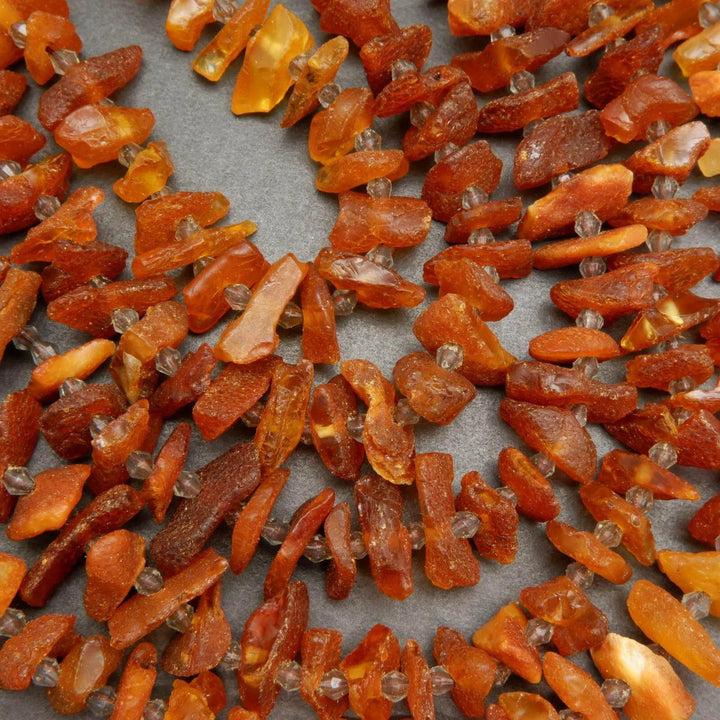 Brown amber beads.