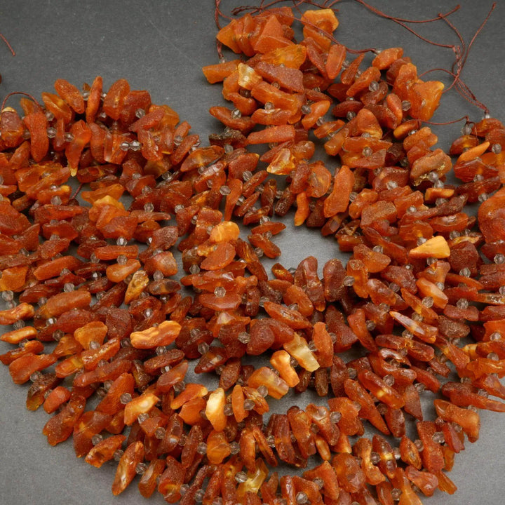 Brown amber beads.