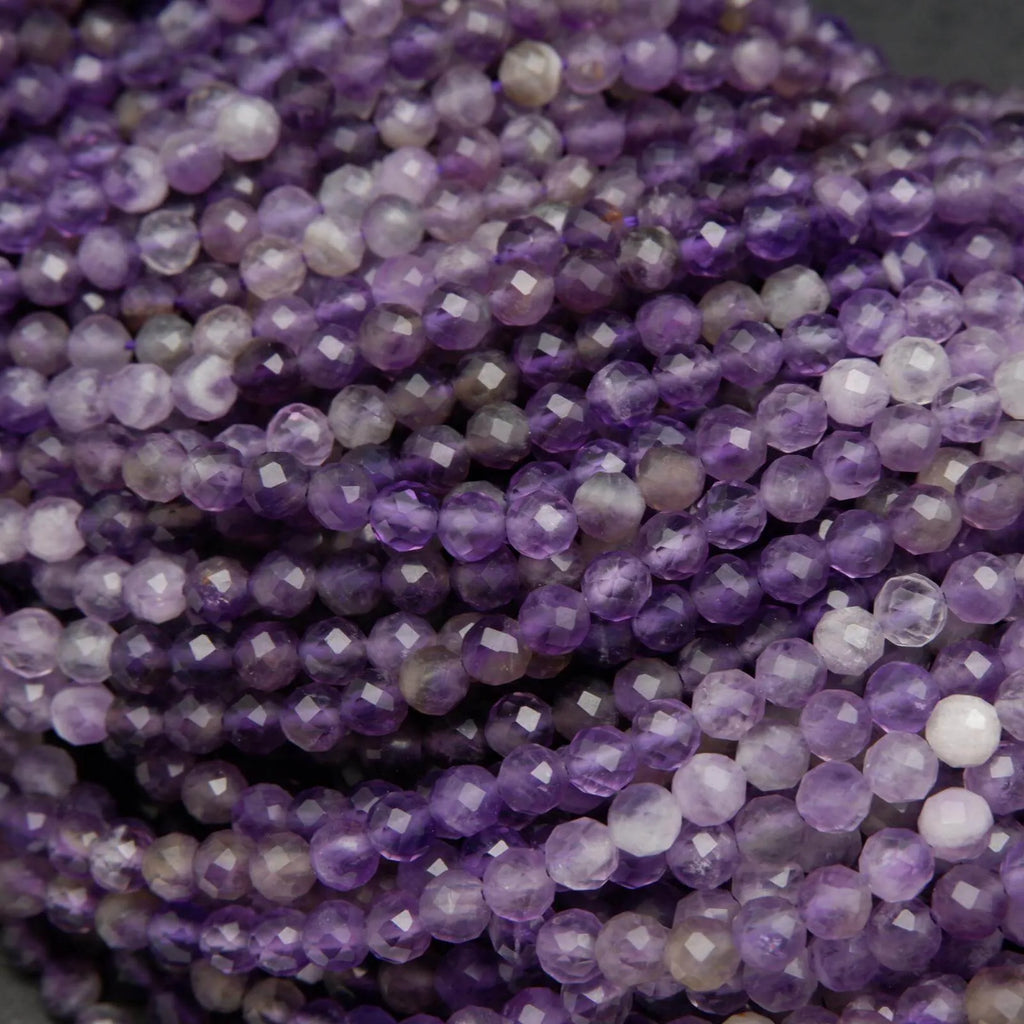 Microfaceted Ombre Amethyst Beads.