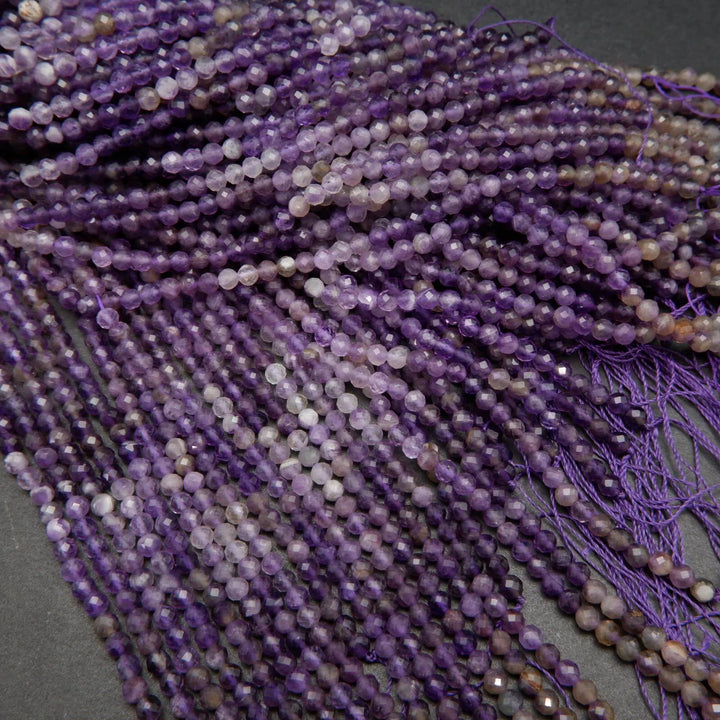 Microfaceted Ombre Amethyst Beads.