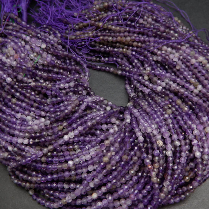 Microfaceted Ombre Amethyst Beads.