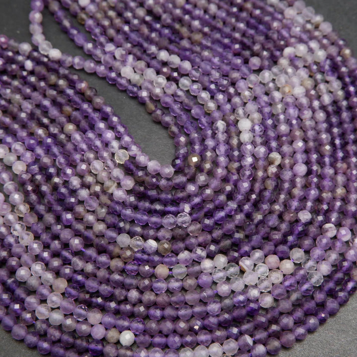 Microfaceted Ombre Amethyst Beads.