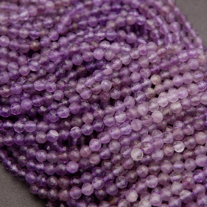 Amethyst round purple beads.
