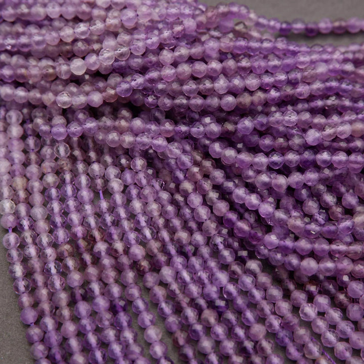 Amethyst round purple beads.