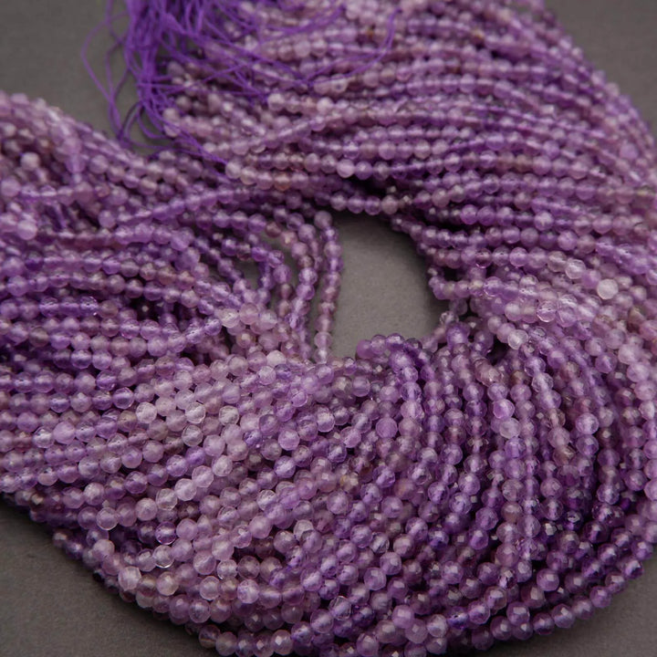 Amethyst round purple beads.