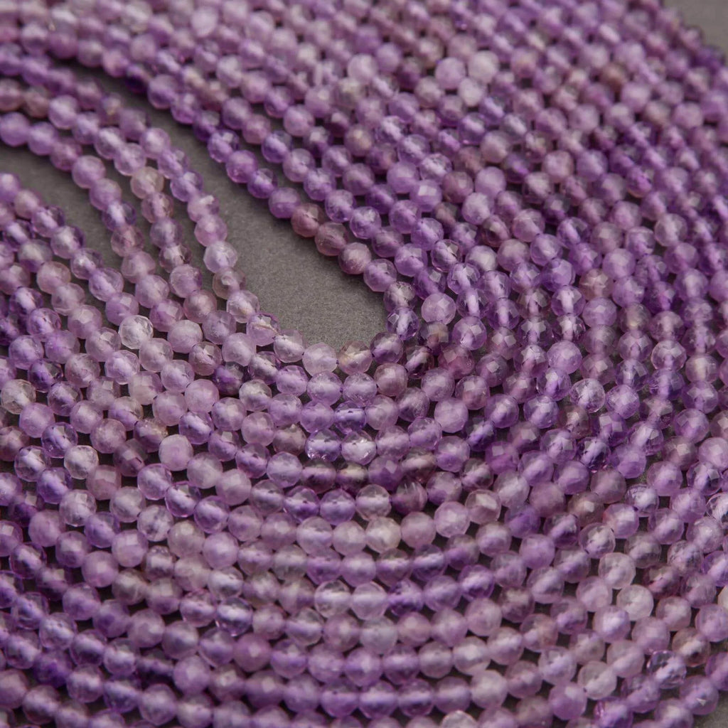 Amethyst round purple beads.
