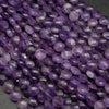 Amethyst Faceted Coin Beads.
