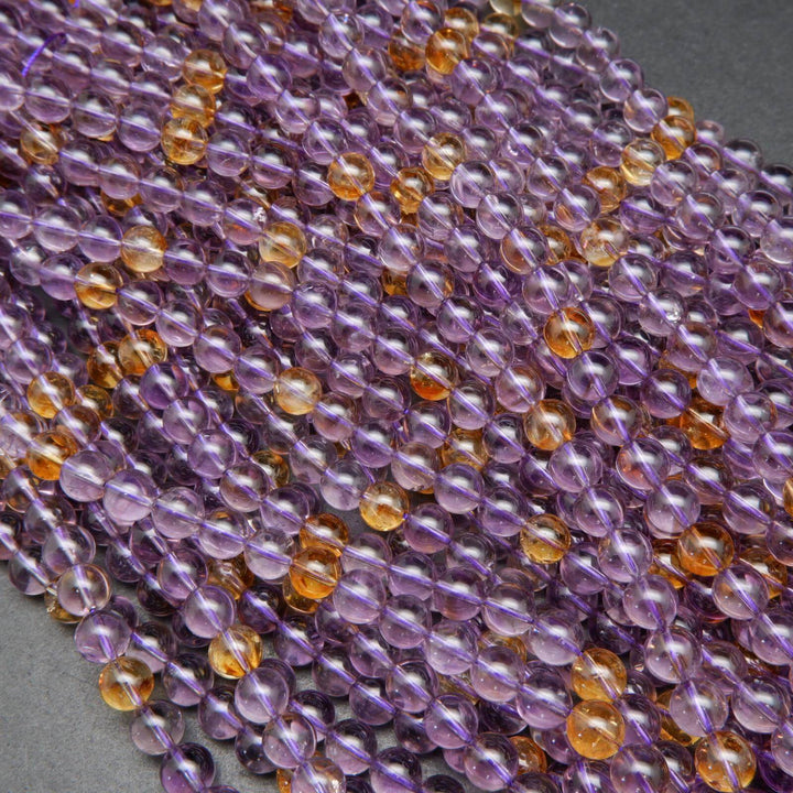Ametrine and citrine beads.