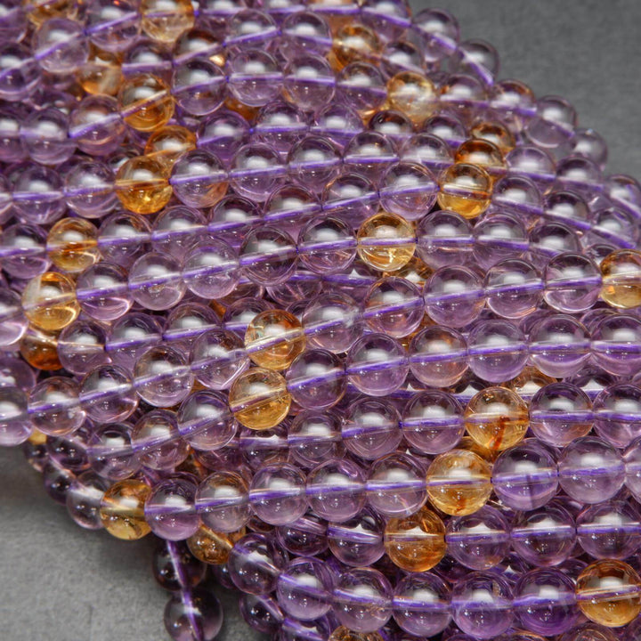 Ametrine and citrine beads.