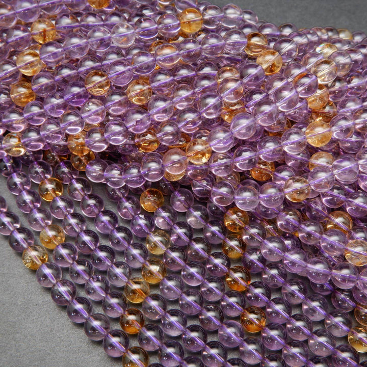 Ametrine and citrine beads.