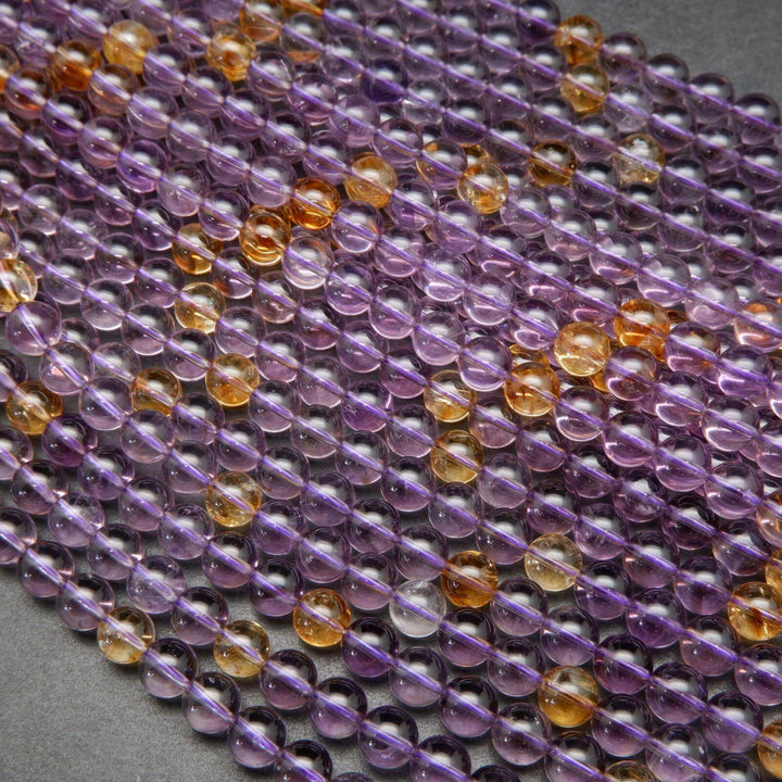 Ametrine and citrine beads.