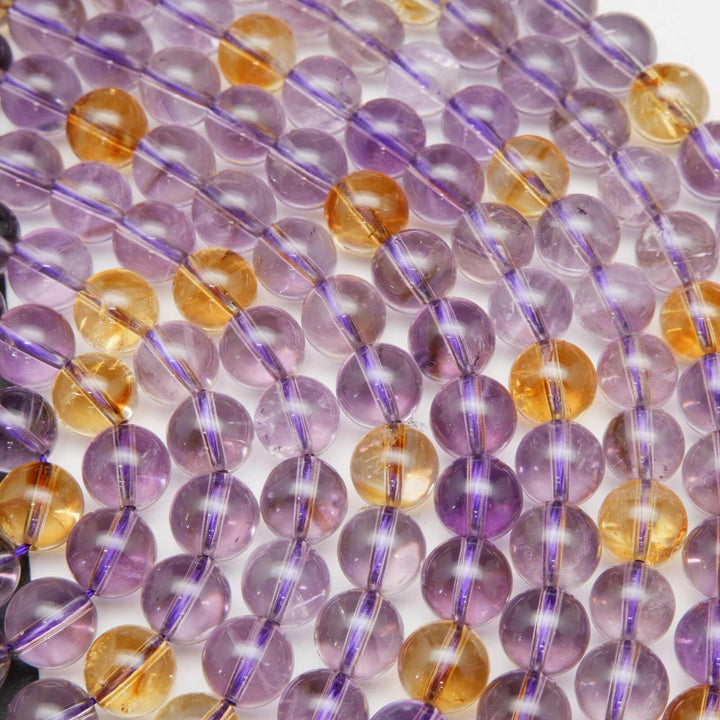 Ametrine and citrine beads.