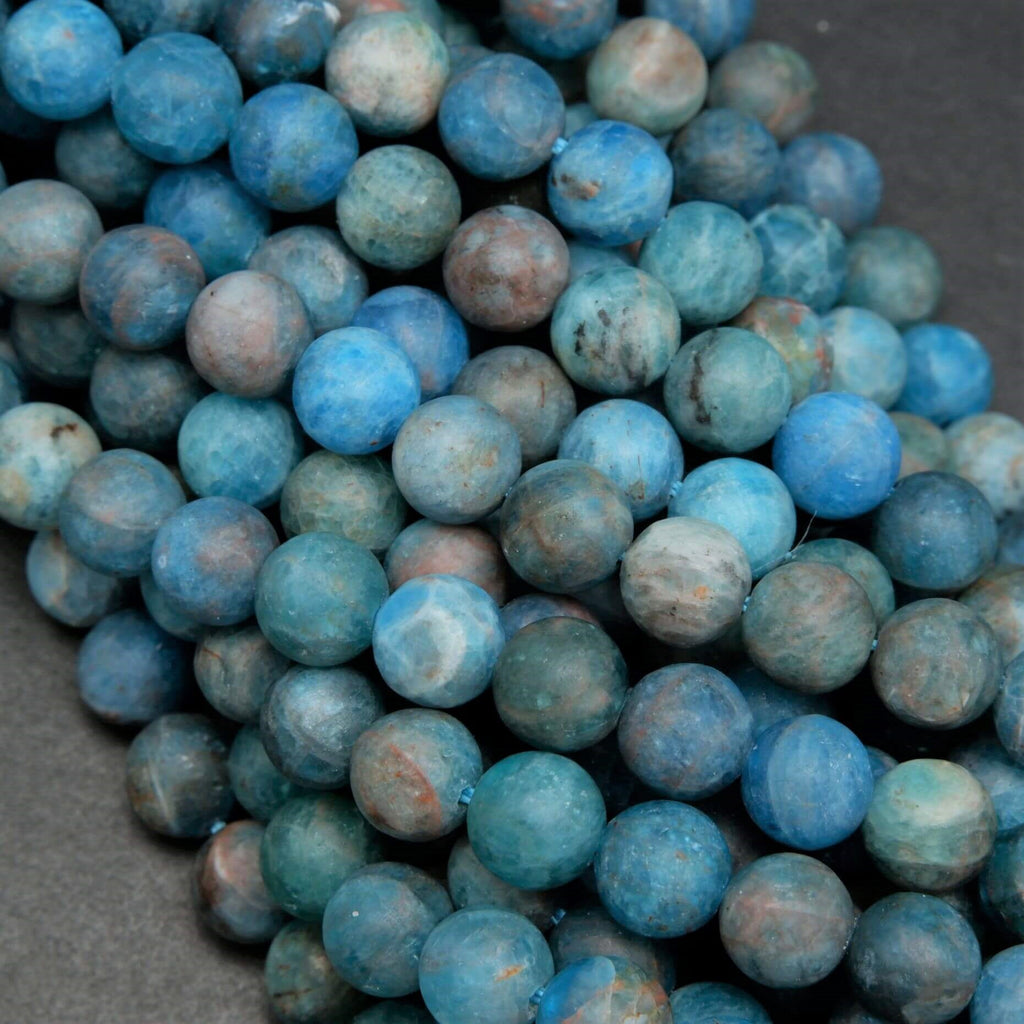 Blue Apatite · Matte · Round · 8.5mm, Bead, Tejas Beads