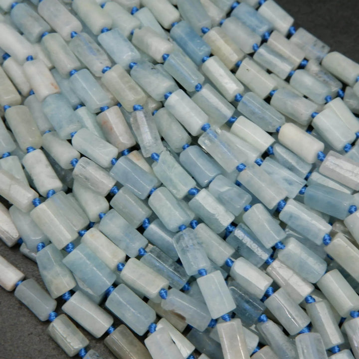 Aquamarine beads.