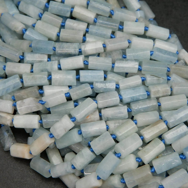 Aquamarine beads.