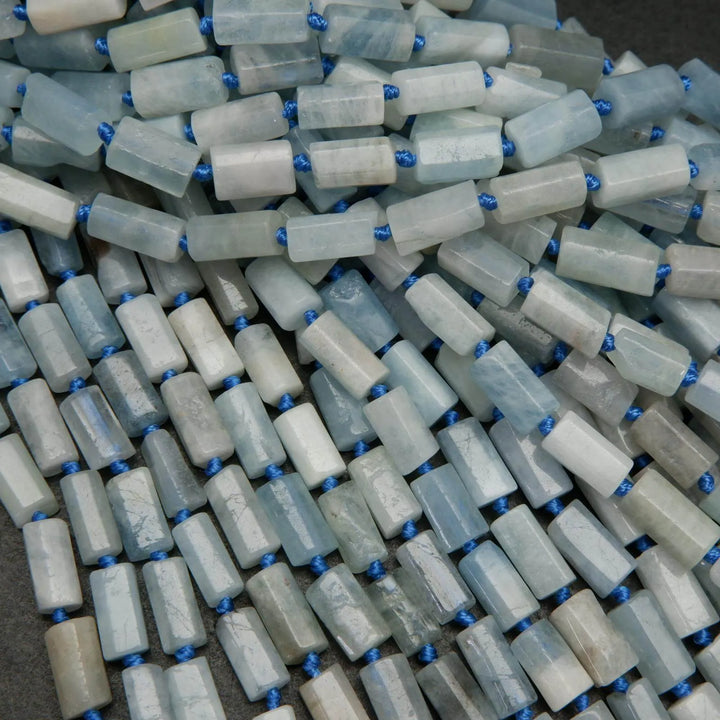 Aquamarine beads.