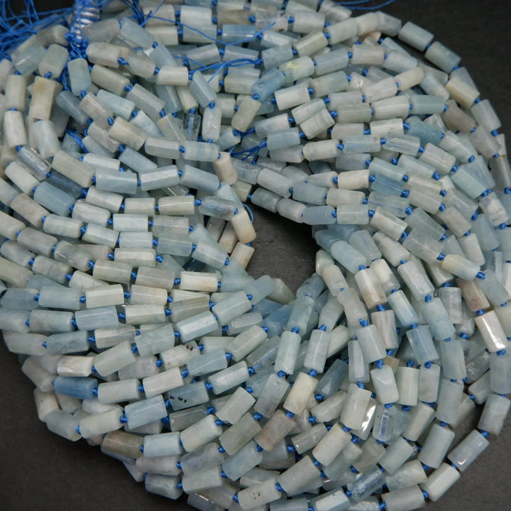Aquamarine beads.