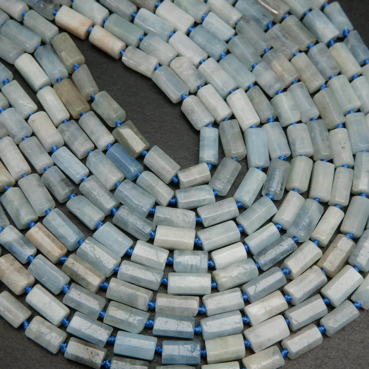 Aquamarine beads.