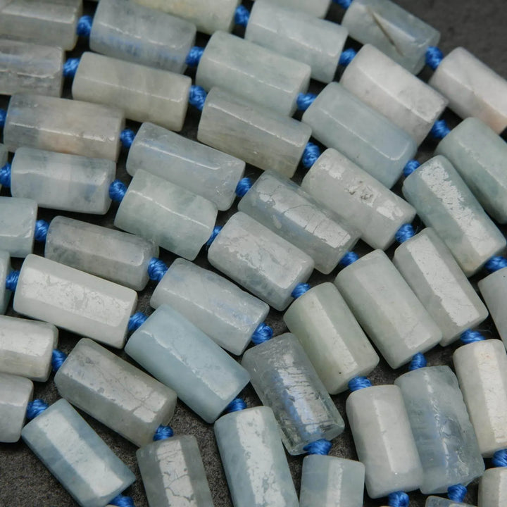 Aquamarine beads.