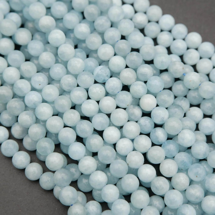 Aquamarine · Smooth · Round · 6mm, 8mm, 10mm, Tejas Beads, Beads