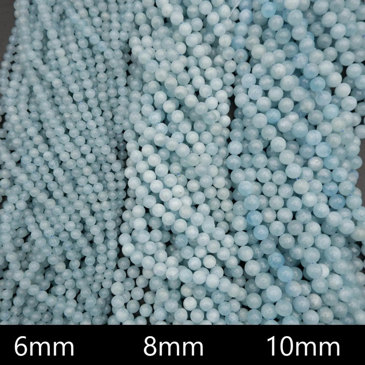 Aquamarine · Smooth · Round · 6mm, 8mm, 10mm, Tejas Beads, Beads