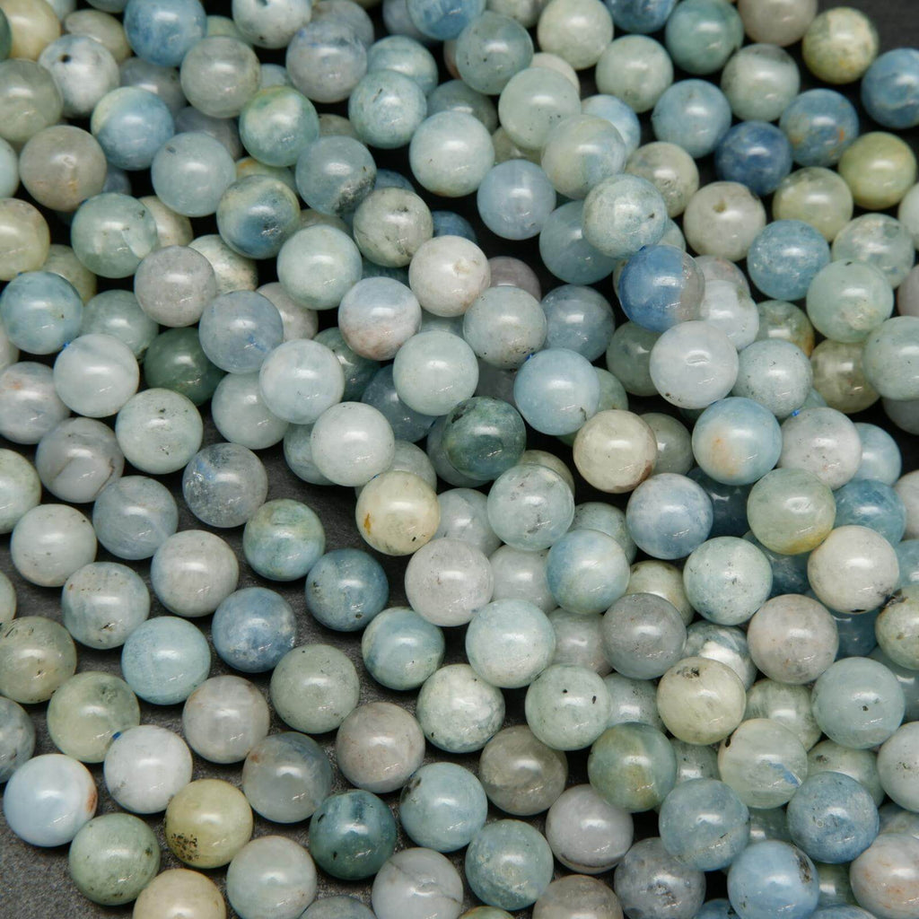 Polished aquamarine beads.