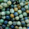 Green and blue azurite beads.