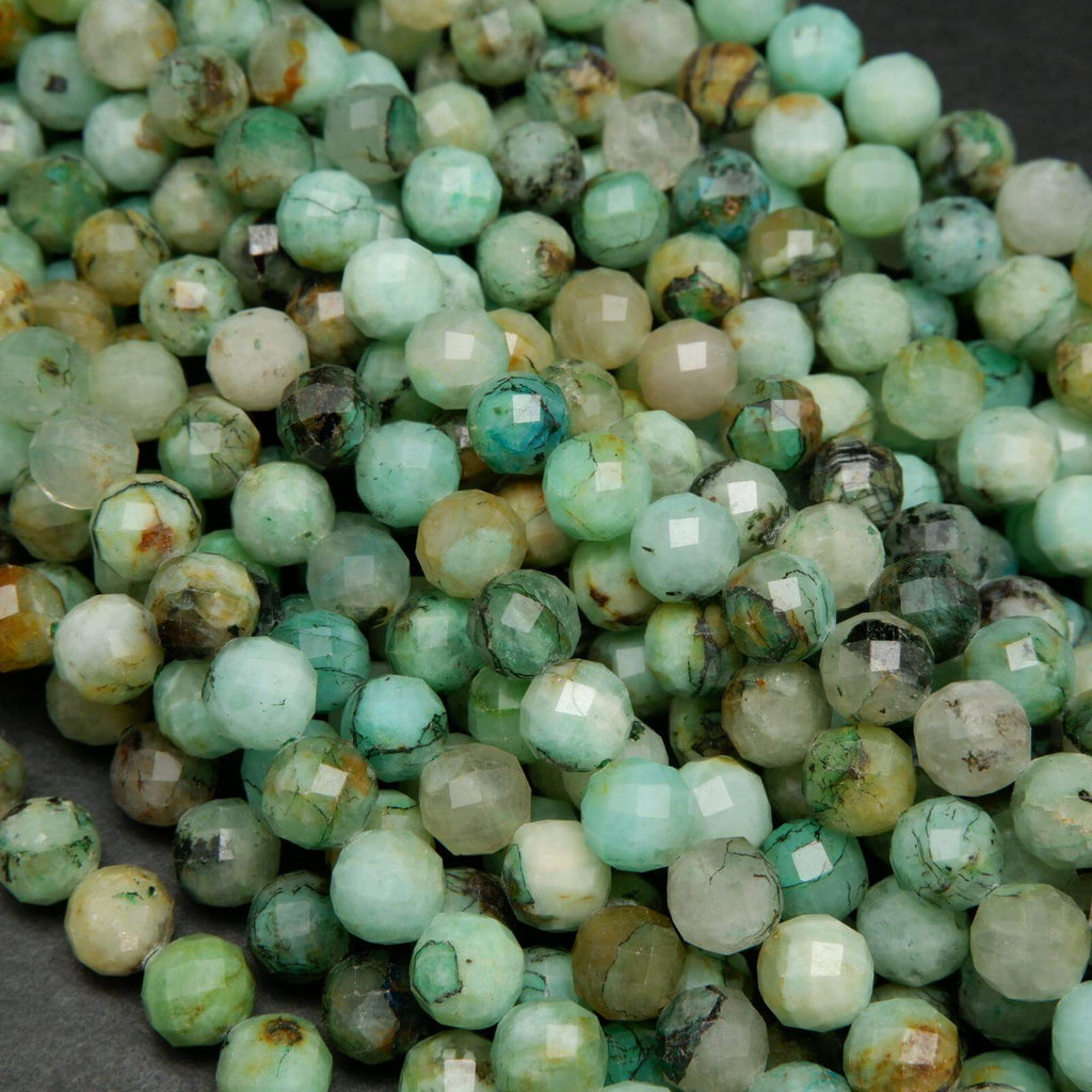 Azurite in quartz beads.